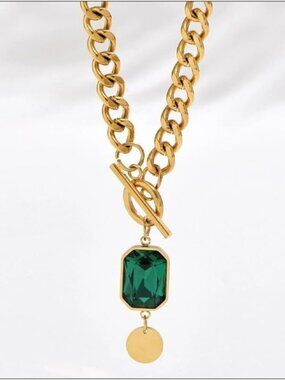 ⚡Women’s Dabovos 18K Gold Plated Chunky Chain Necklace Toggle Clasp Choker Gift